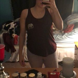 Maroon tank top with net back